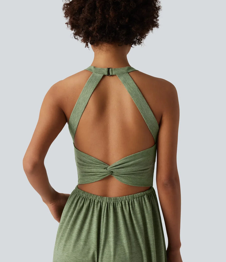 Vida ben capri vardaglig jumpsuit med fickor-Easy Peezy Edition