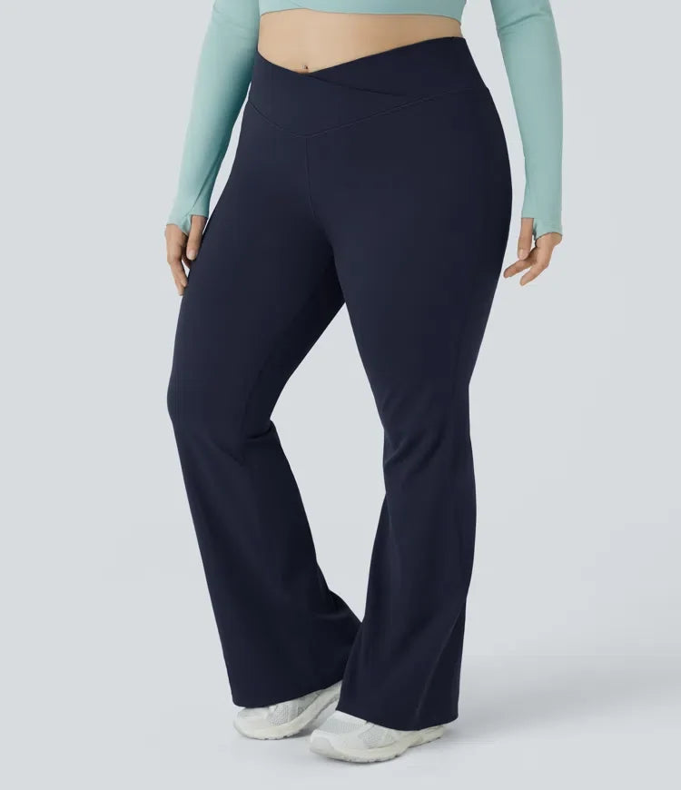 DayStretch med hög midja omlott fullängd utsvängd leggings i plusstorlek