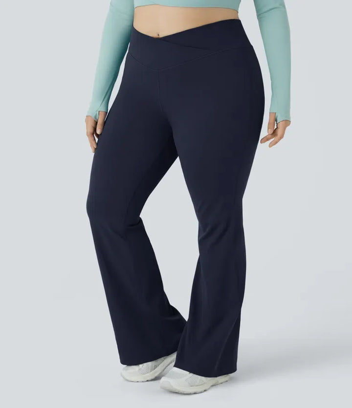 DayStretch med hög midja omlott fullängd utsvängd leggings i plusstorlek