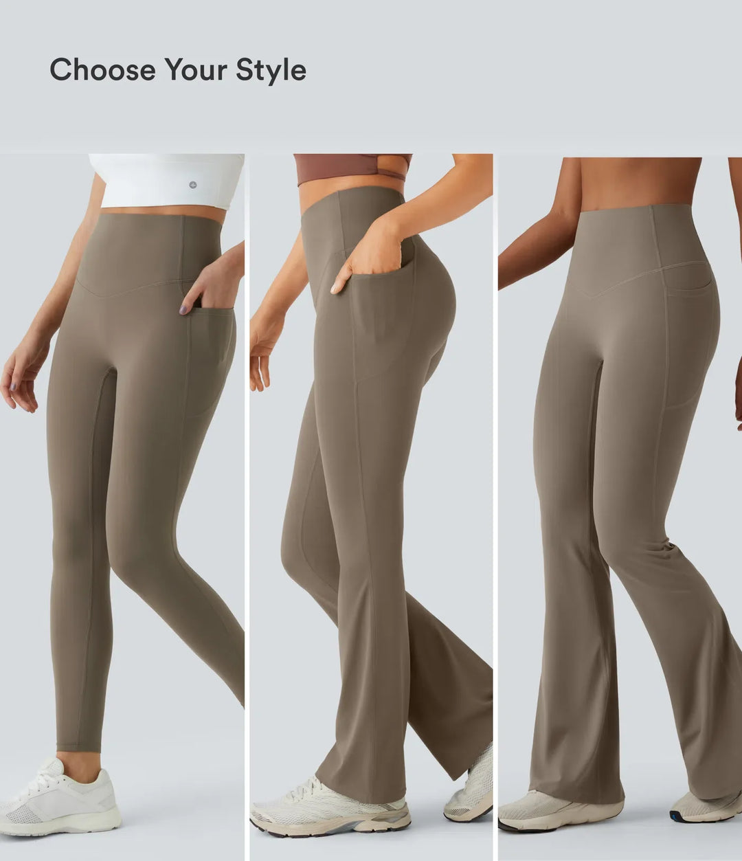 Lyckera UltraSculpt högmidjad magkontroll utsvängd yogaleggings med fickor
