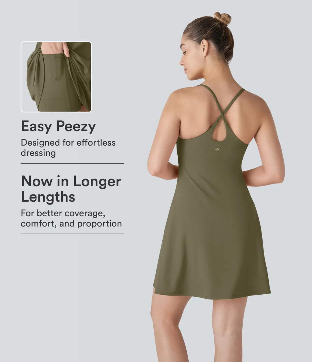 SoftlyZero mjuk plysch rygglös aktiv klänning-längre längd-Easy Peezy Edition