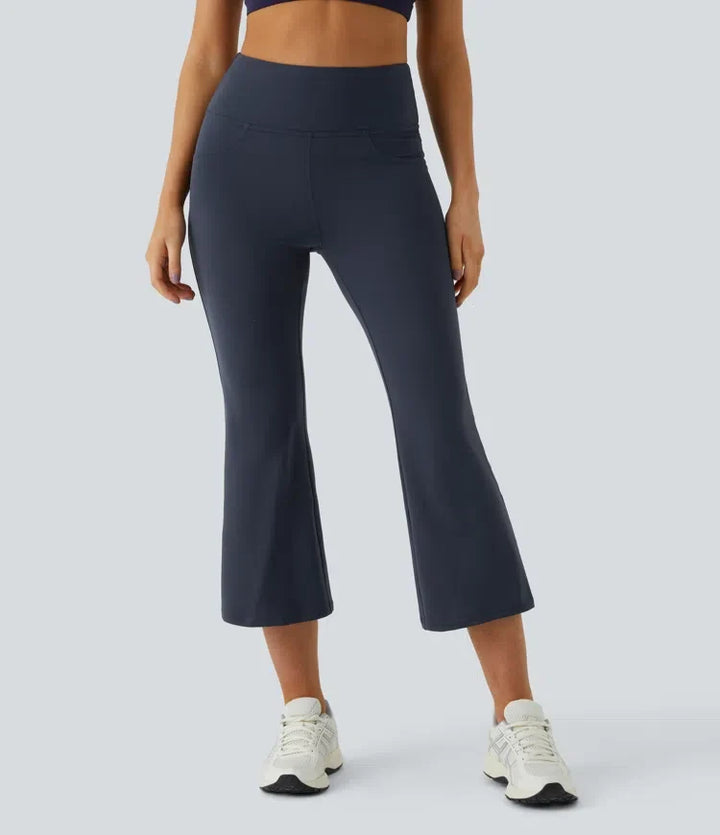 DayStretch med hög midja och ficka capri utsvängd yogaleggings
