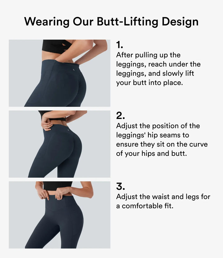 Lyckera UltraSculpt högmidjad scrunch med rumplyft magkontroll ficka formande träningsleggings