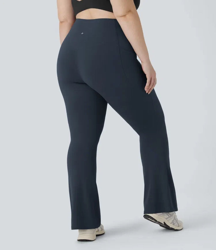 Lyckera UltraSculpt högmidjad magkontroll ficka formande yoga bootcut plusstorlek leggings