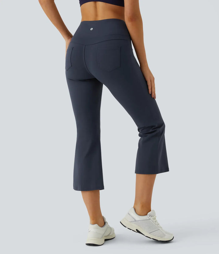 DayStretch med hög midja och ficka capri utsvängd yogaleggings