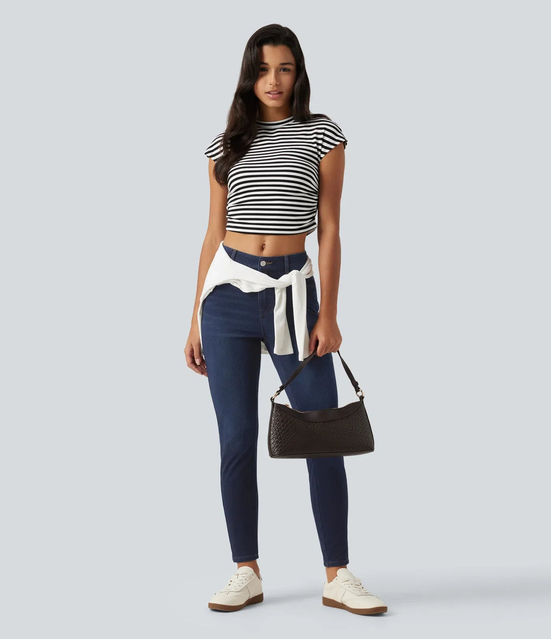 Halara Flex med medelhög midja smal vardagsjeans med fickor