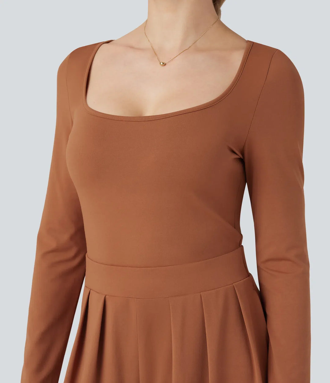 U-ringad långärmad vida ben vardaglig jumpsuit med fickor