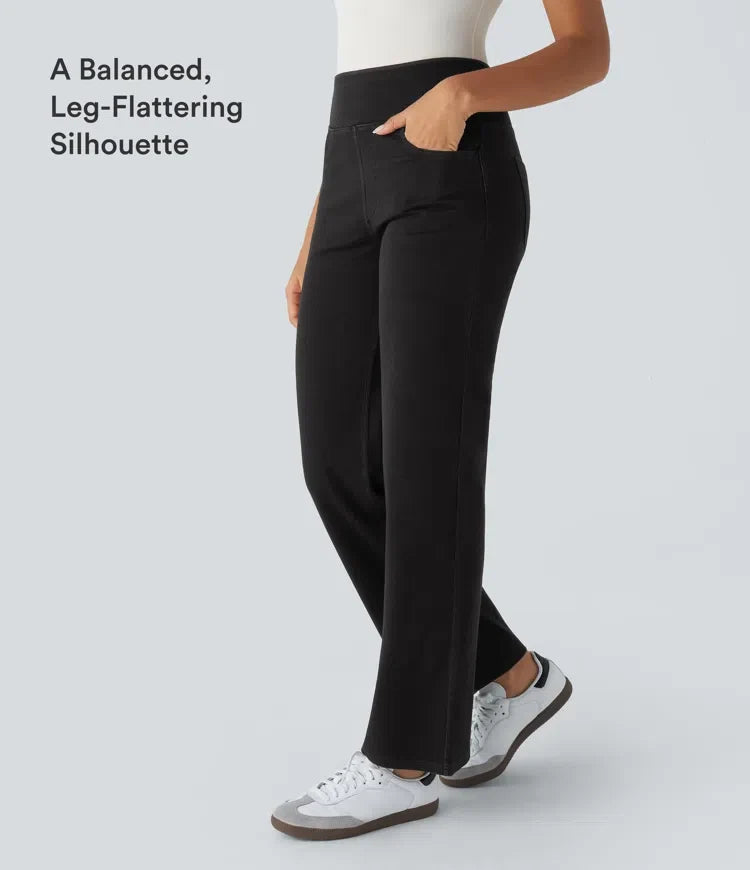 Halara Flex med hög midja och fickor raka ben jeans för arbete