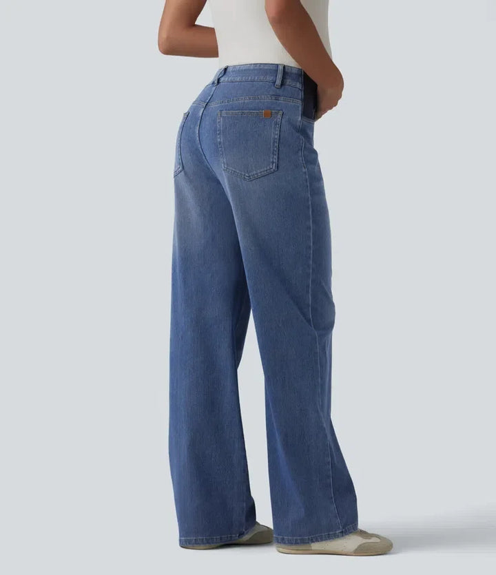 Halara Flex med medelhög midja raka ben gravid vardagsjeans med fickor