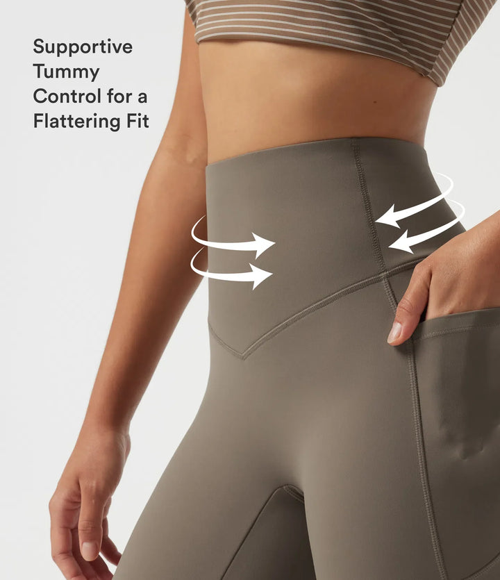Lyckera UltraSculpt högmidjad magkontroll skinny fleece träningsleggings med fickor