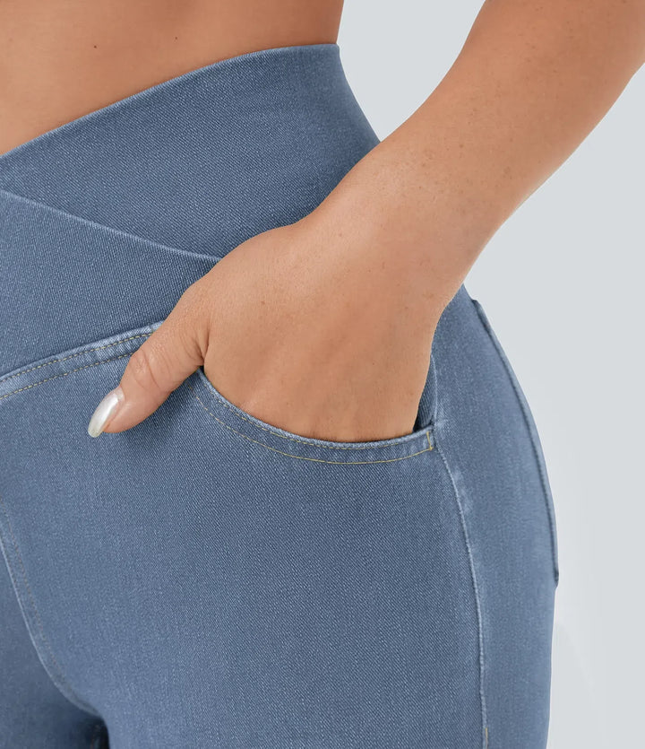 Lyckera Flex högmidjad crossover ficka InstantCool tvättad vardagsjeans