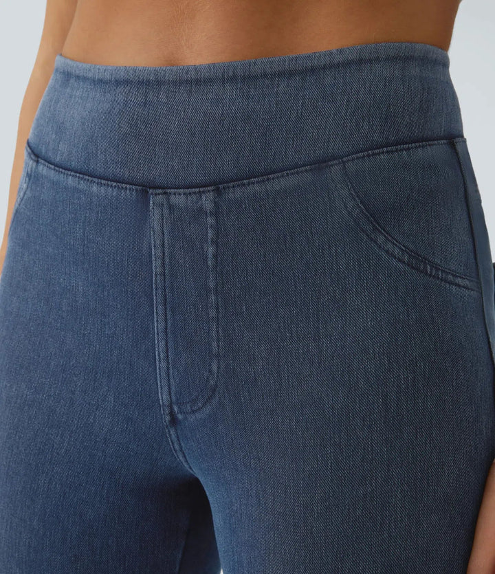 Lyckera Flex högmidjad ficka denim vardagsleggings