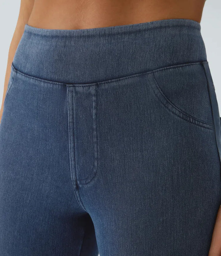 Lyckera Flex högmidjad ficka denim vardagsleggings