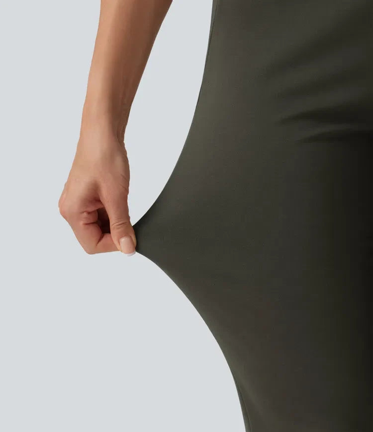 Halara Flex med medelhög midja bootcut kontorsbyxor med fickor