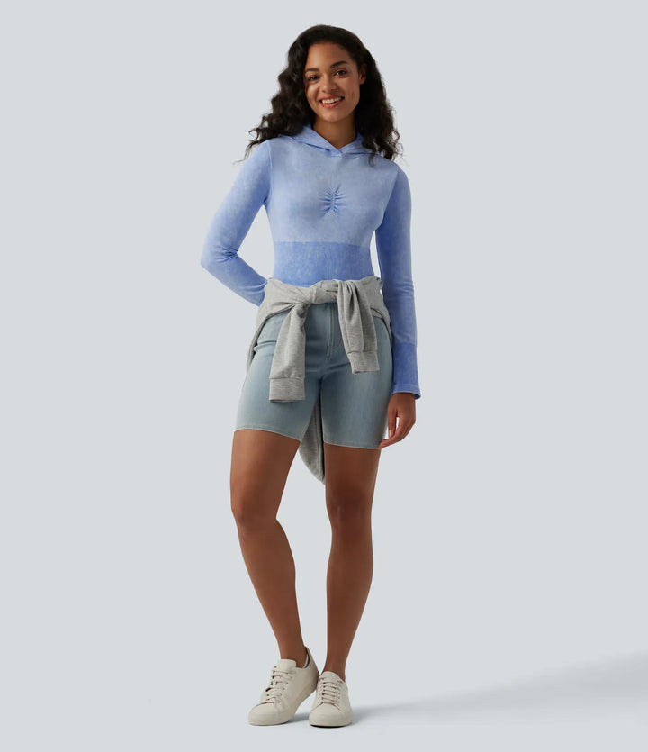 OneForm sömlös flow med huva långärmad vardaglig sweatshirt