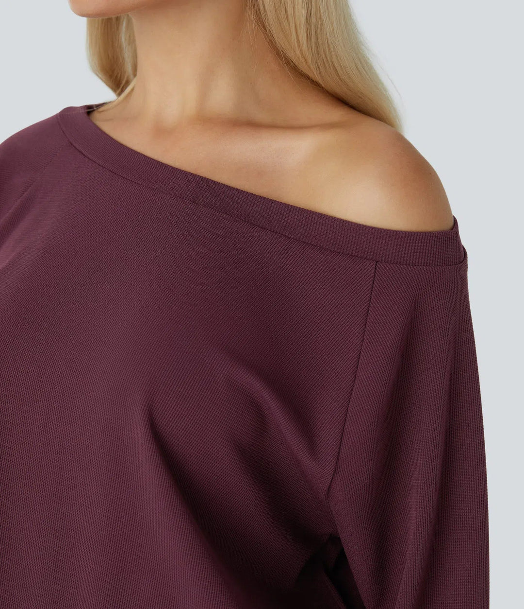 Bara axlar långärmad ficka våffelstruktur vardaglig jumpsuit