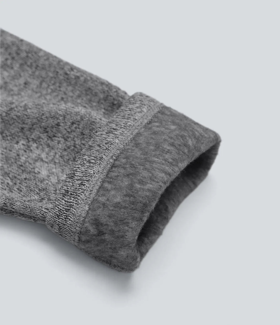 Med huva långärmad fleece stickad vandringsjacka med fickor