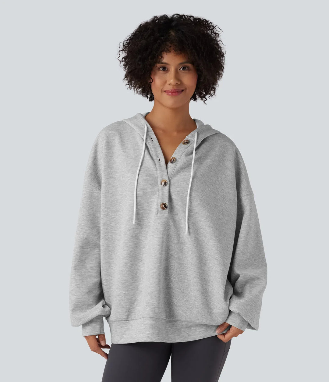 Med huva dragsko långärmad vardaglig sweatshirt med fickor
