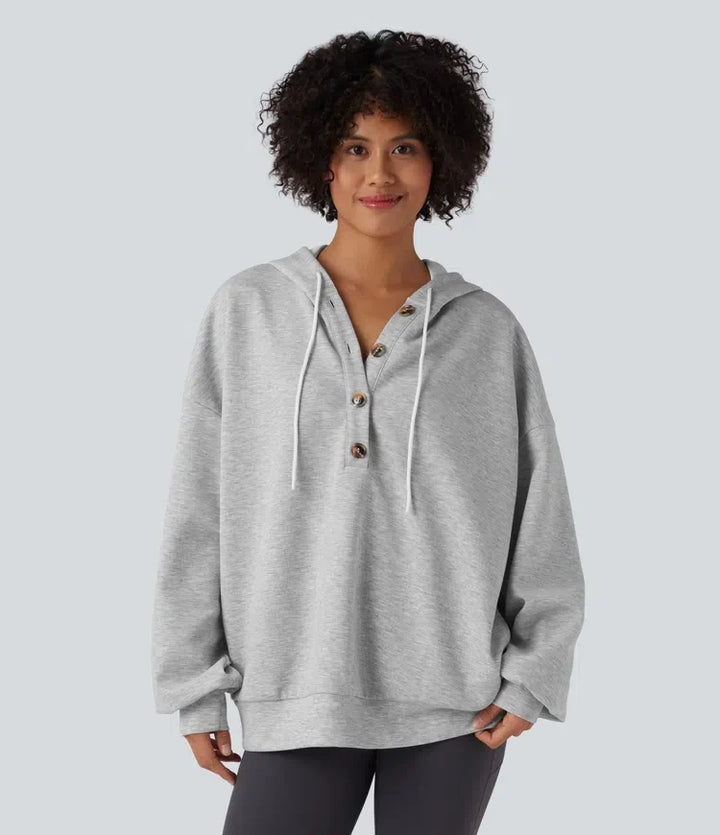 Med huva dragsko långärmad vardaglig sweatshirt med fickor