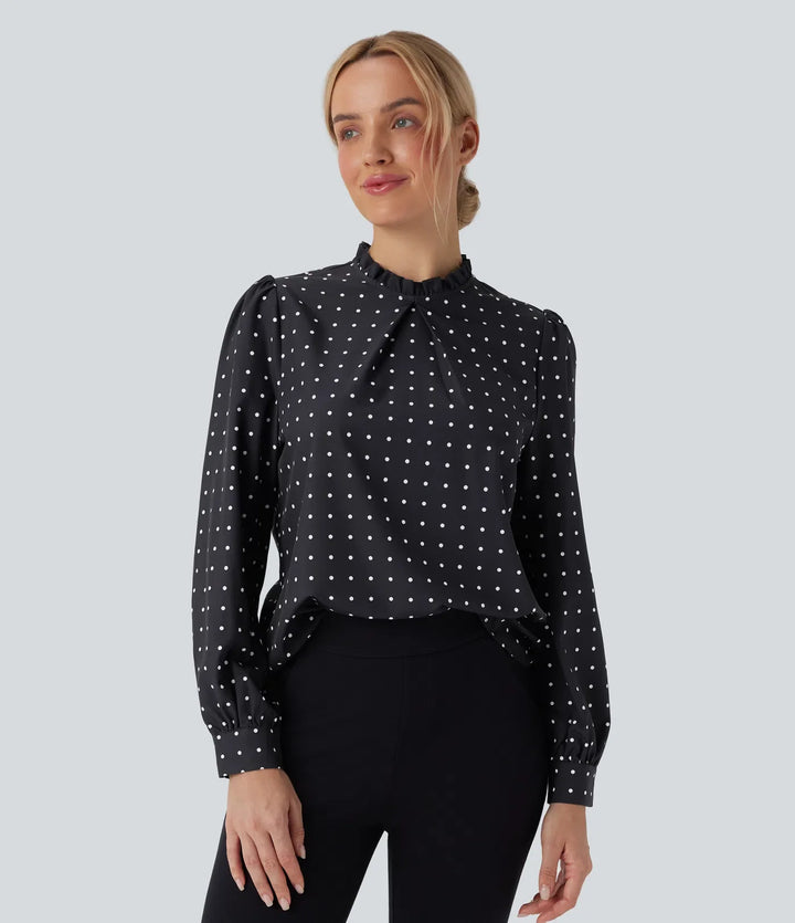 Volang halvpolo prickig arbetsblus