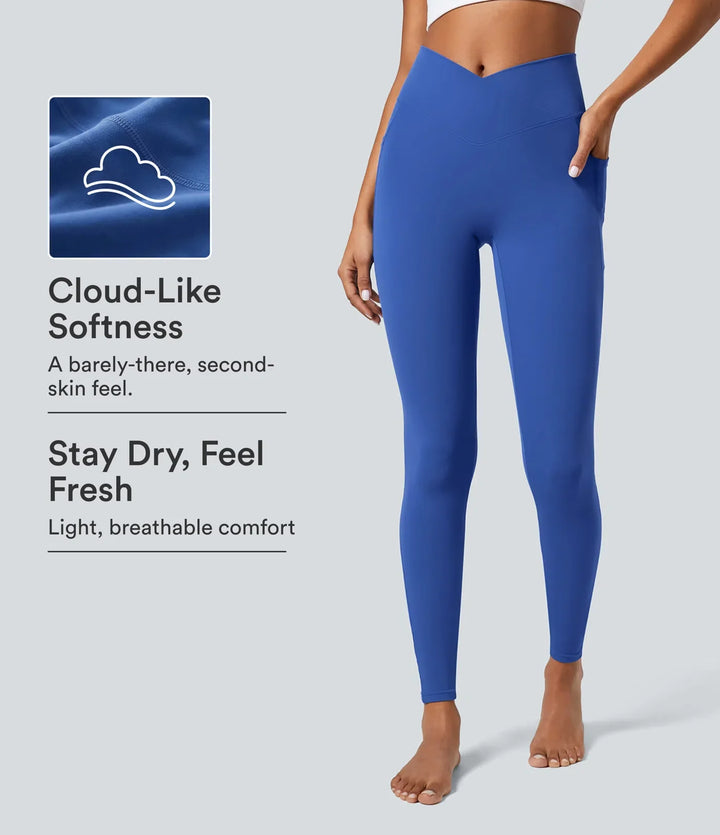 SoftlyZero omlottmodell med ficka enfärgad leggings