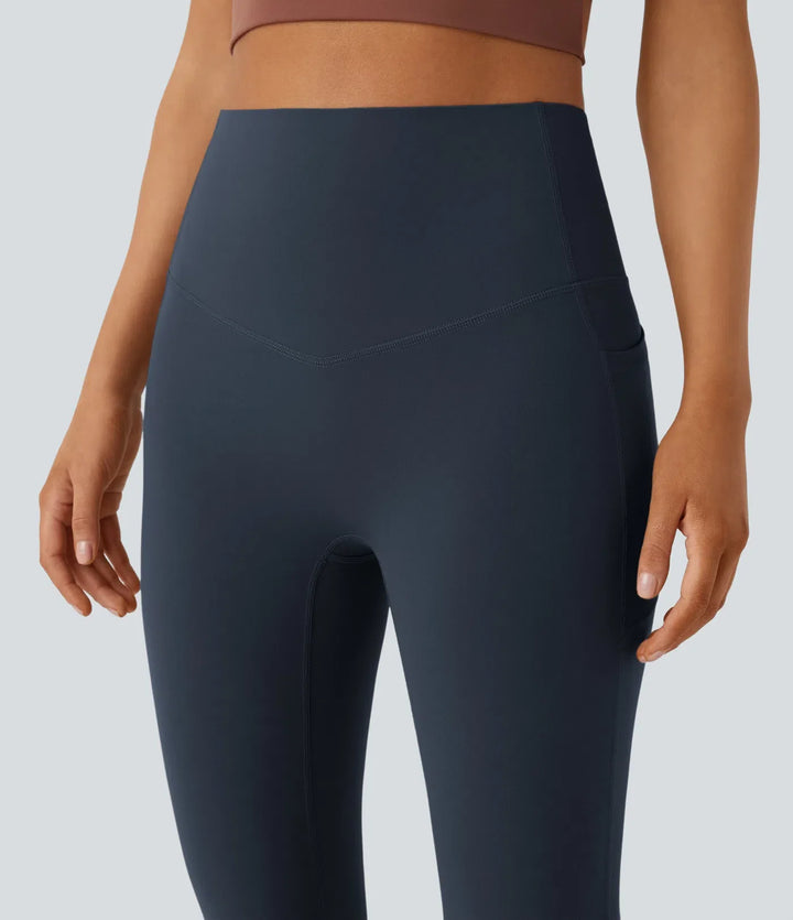 Halara UltraSculpt med hög midja, magkontroll och ficka formande yoga bootcut leggings