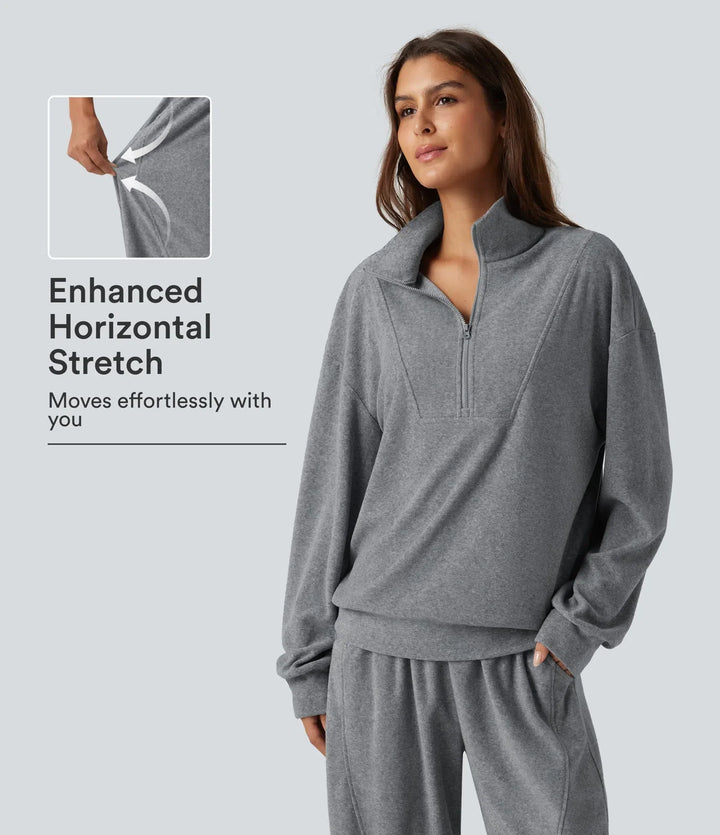 Ståkrage långärmad vardaglig sweatshirt