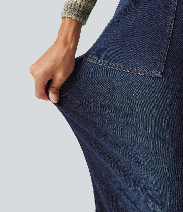 Lyckera Flex högmidjad jeans med vida ben med fickor