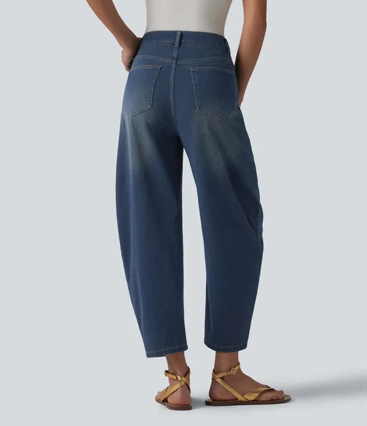 Halara Flex med medelhög midja ballongformade ben vardagsjeans med fickor