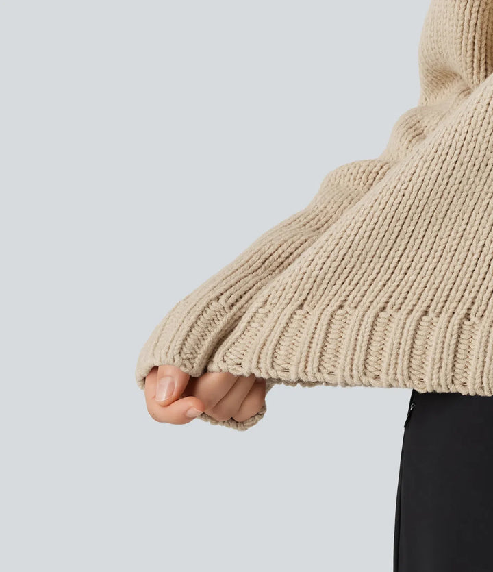 Rund hals långärmad vardaglig cardigan