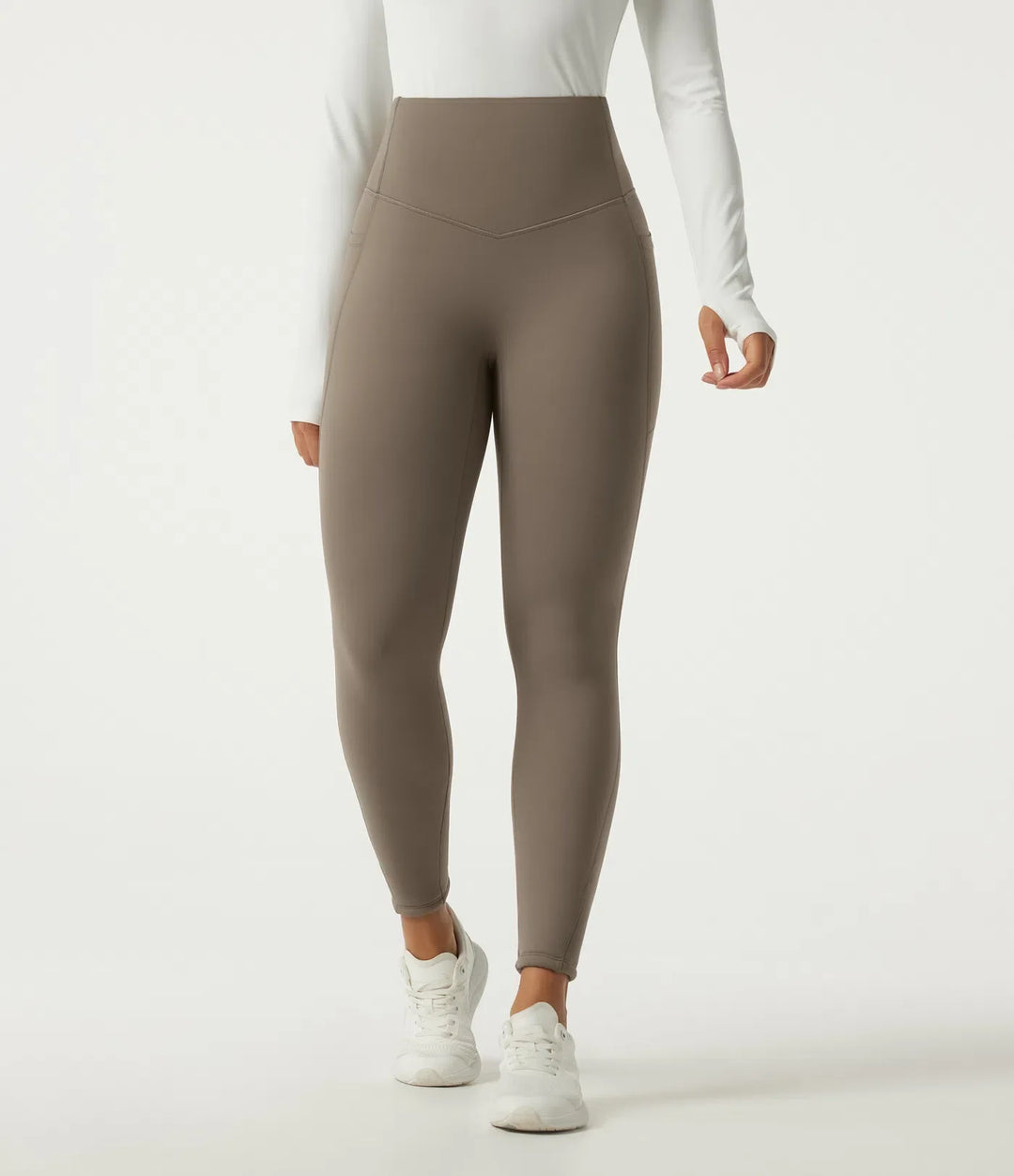 Lyckera UltraSculpt Heat högmidjad magkontroll fleece yogaleggings med fickor