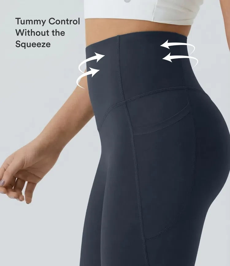 Lyckera UltraSculpt högmidjad scrunch med rumplyft magkontroll ficka formande capri träningsleggings