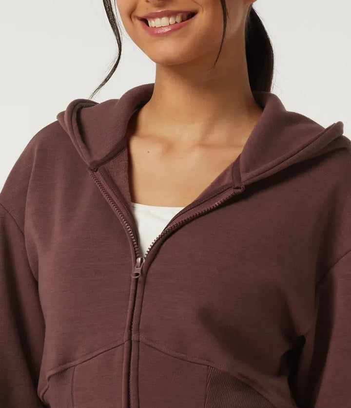 Med huva långärmad vardaglig sweatshirt