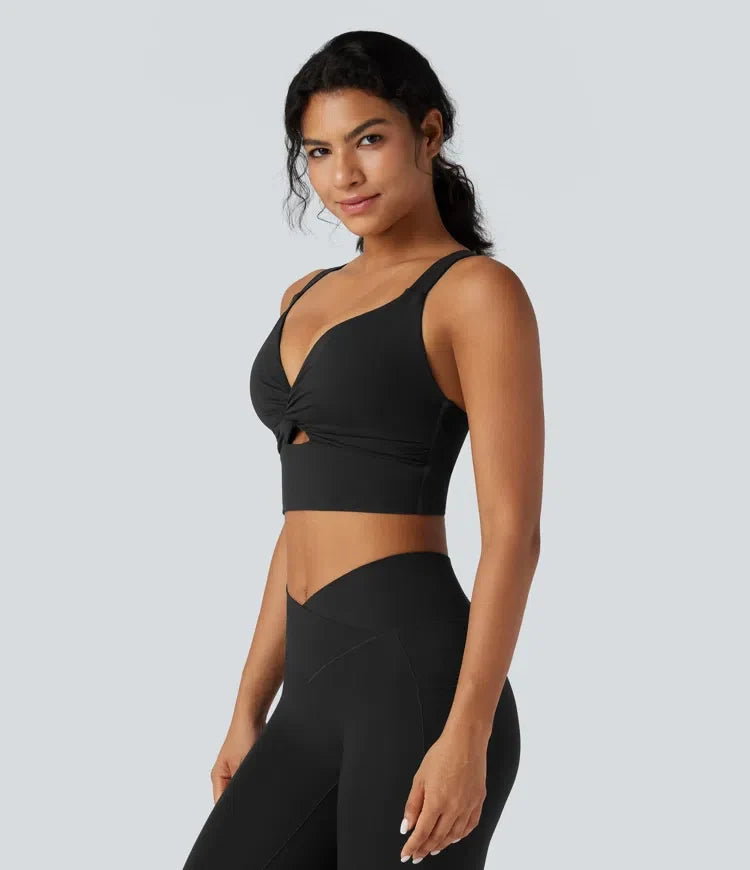 Halara UltraSculpt lätt stöd formpressad kupor push-up sport-bh för yoga