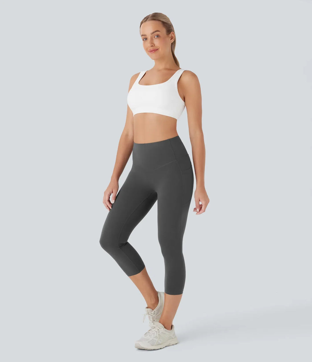 Lyckera UltraSculpt högmidjad rumplyftande magkontroll ficka formande capri träningsleggings