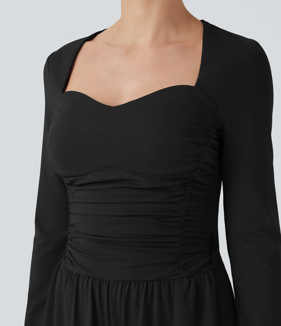 Hjärtformad urringning långärmad rynkat vardaglig jumpsuit med fickor-Easy Peezy Edition