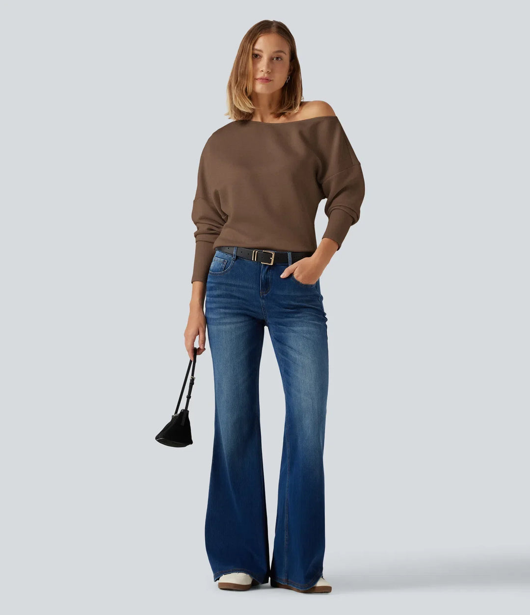 SpacerTek enaxlad lång fladdermusärm asymmetrisk vardaglig Sweatshirts