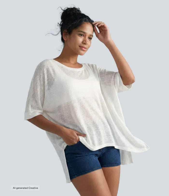 Asymmetrisk fåll transparent oversize vardagstopp