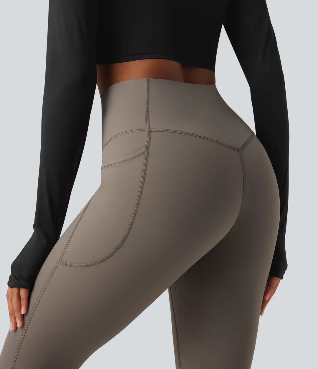 Lyckera UltraSculpt Heat högmidjad magkontroll fleece formande yoga bootcut leggings med fickor