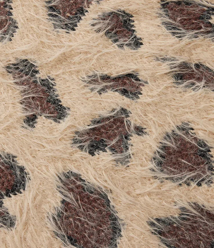 Rund hals långärmad leopardmönster vardaglig tröja