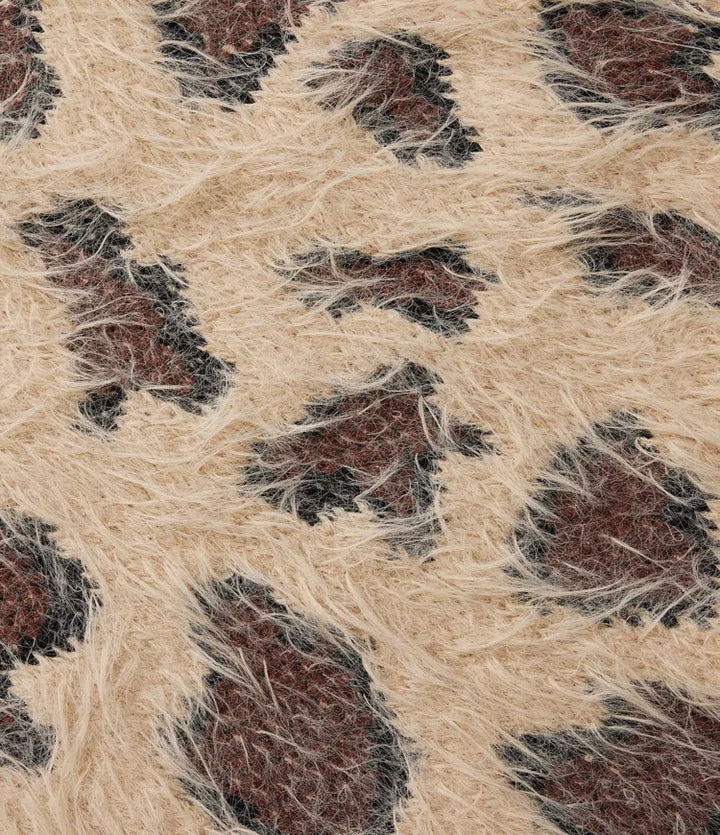 Rund hals långärmad leopardmönster vardaglig tröja