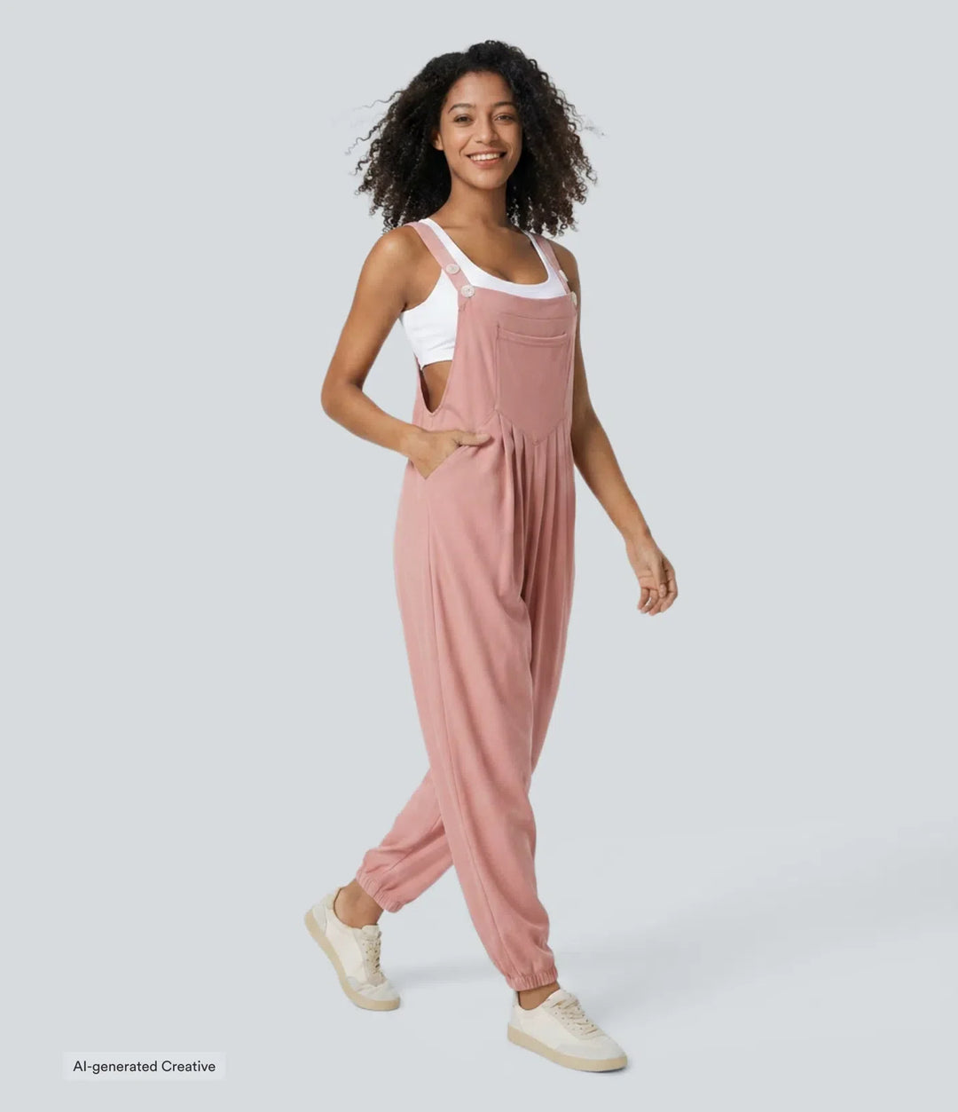 Fickor våffelstruktur vardaglig jogger overall
