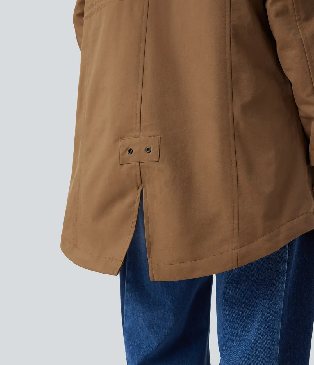 Med huva dragsko fleece vardaglig parka sherpajacka med fickor