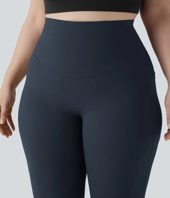 Lyckera UltraSculpt högmidjad magkontroll ficka formande yoga bootcut plusstorlek leggings