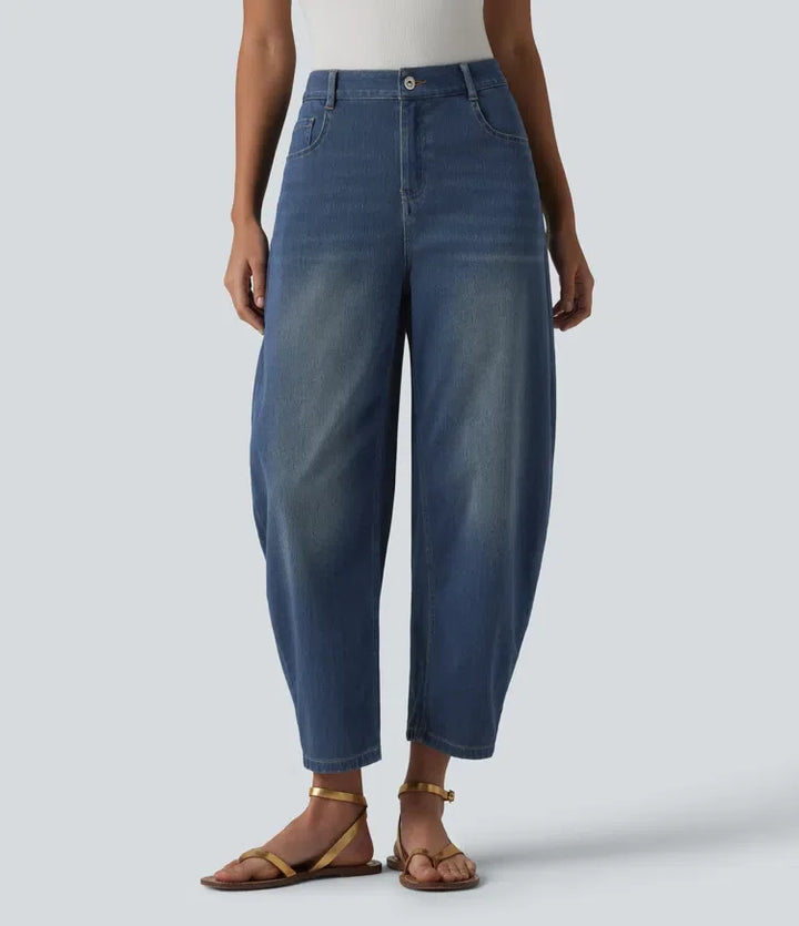 Halara Flex med medelhög midja ballongformade ben vardagsjeans med fickor