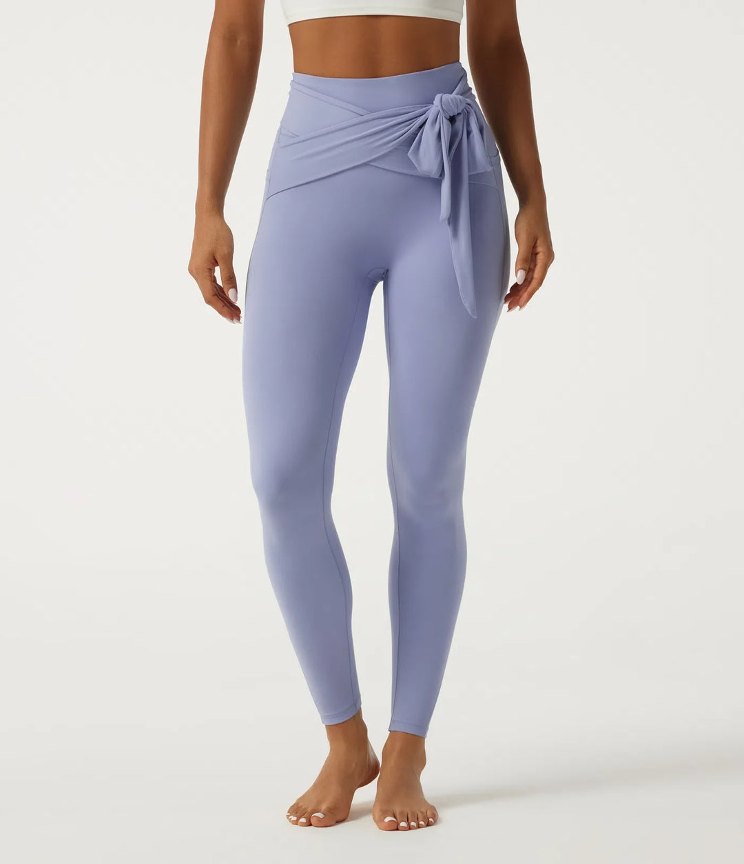 SoftlyZero högmidjad knytning fram yogaleggings med fickor