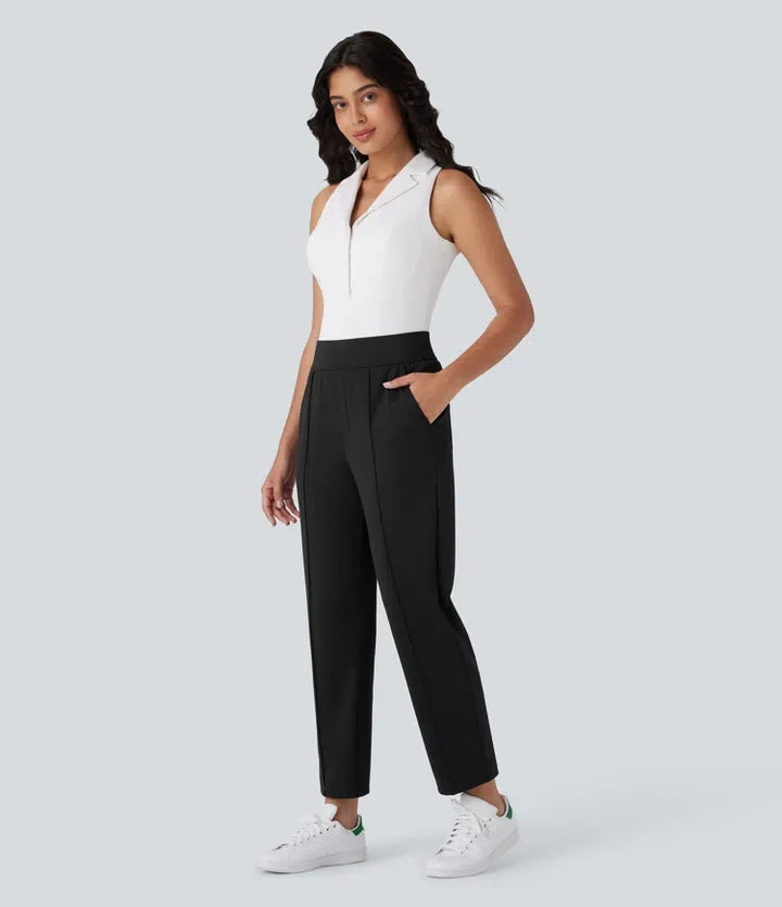 Med medelhög till hög midja fickor snabbtorkande golf byxor-golf T-shirt – UPF40+
