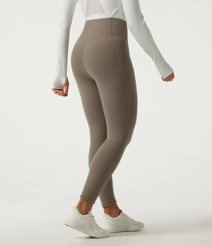 Lyckera UltraSculpt Heat högmidjad magkontroll fleece yogaleggings med fickor