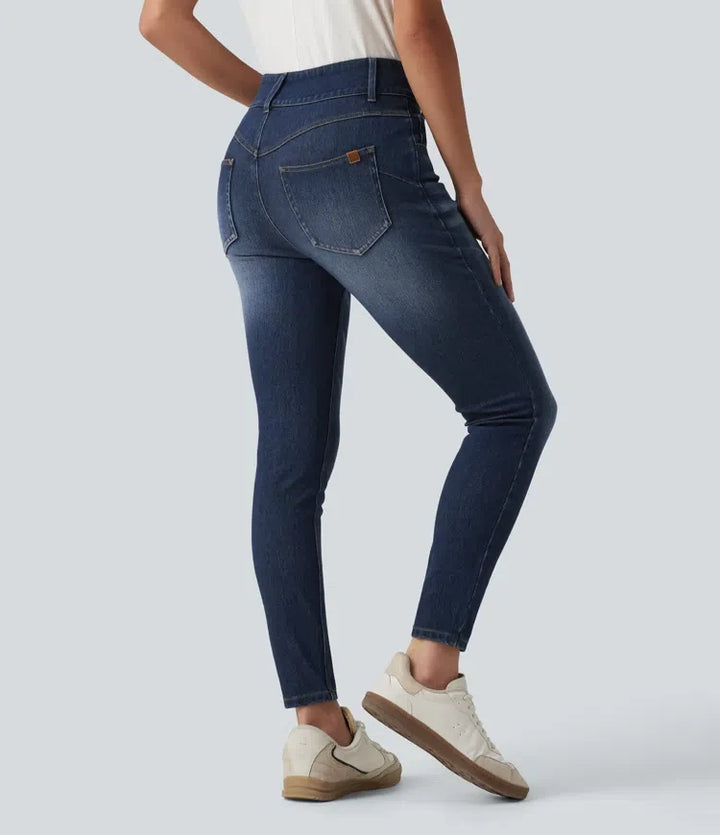 Halara Flex med medelhög midja smal vardagsjeans med fickor