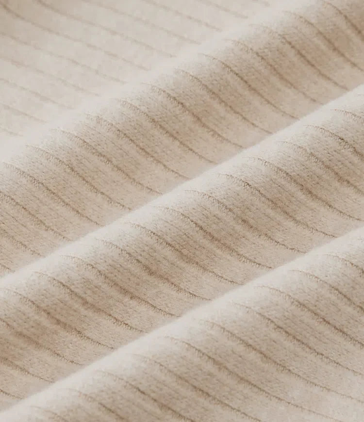 Ribbstickad lång fladdermusärm rundad fåll vardaglig cardigan